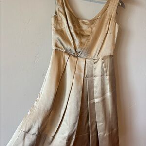 Banana Republic Silk Gold Midi Dress